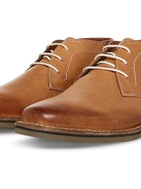 Steve Madden Hestonn Men's Tan Leather Derby Shoes Size 12